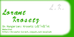 lorant krosetz business card